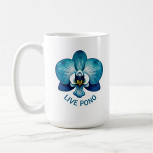Live Pono Righteous Balance Harmony Blue Orchid Wa Coffee Mug