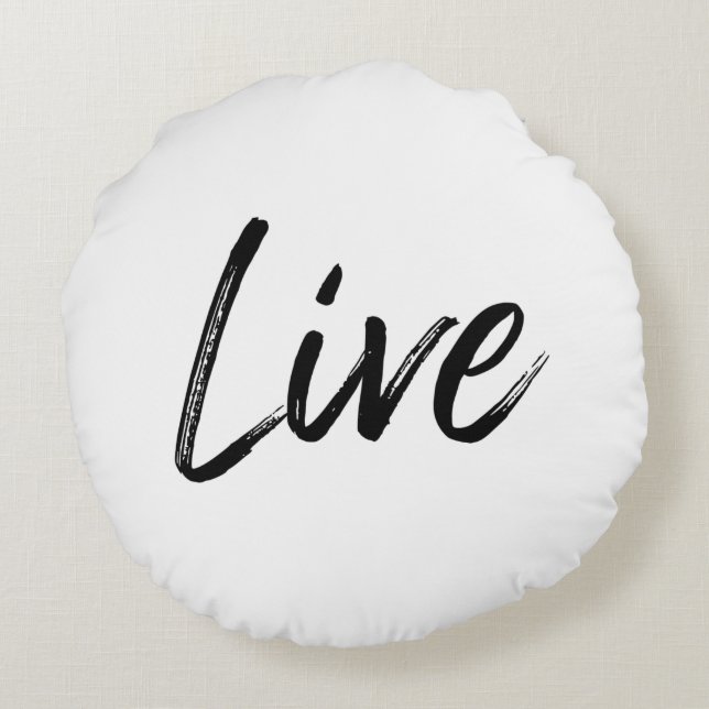 Live Print Round Throw Pillow (Back)