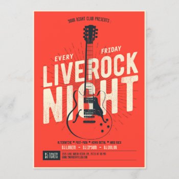 Live Rock Night Music Promotion Flyer Announcement by Pick_Up_Me at Zazzle