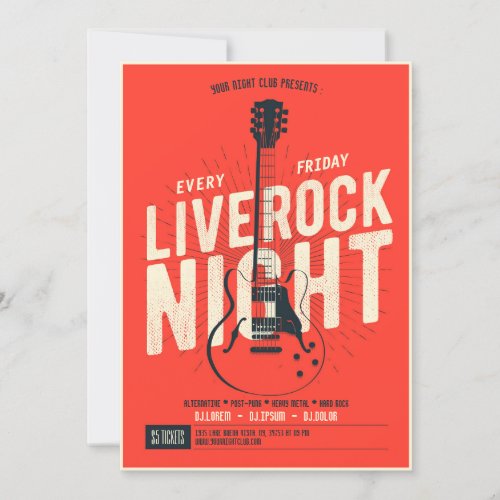 Live rock night music promotion flyer Announcement
