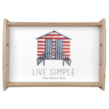 Live Simple Quote Nautical Summer Beach Hut Cabana