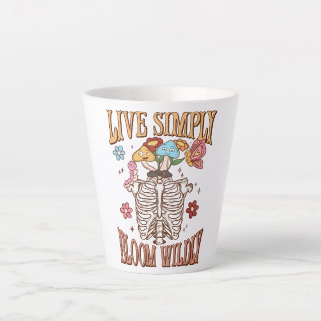 Live Simply, Bloom Wildly Latte Mug (Front)