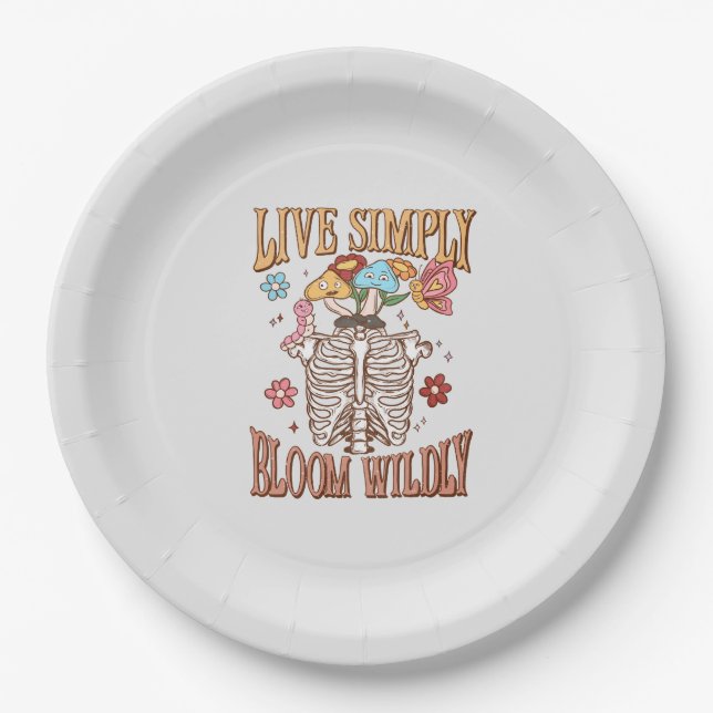 Live Simply, Bloom Wildly Paper Plates (Front)