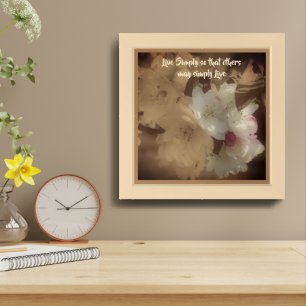 Live Simply Blossoms Inspirational Words Framed Framed Art