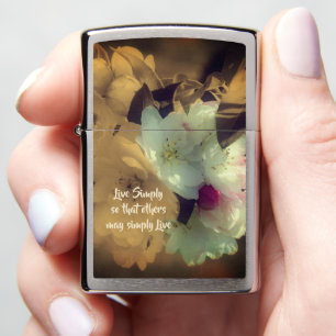 Live Simply Blossoms Inspirational Words Zippo Lighter