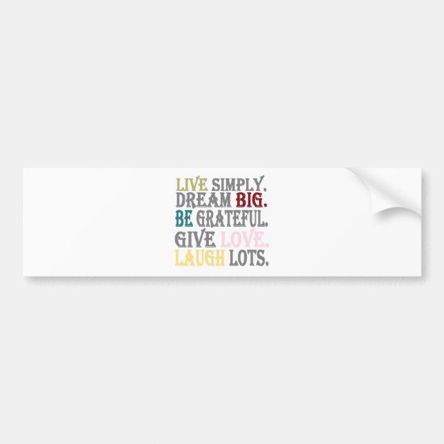 Live Simply Bumper Sticker (Front)