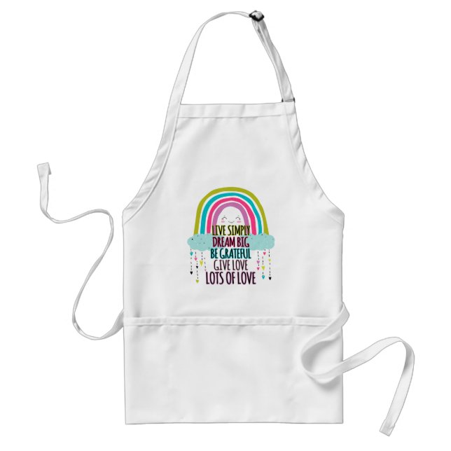 Live Simply Dream Big Be Grateful Give Love  Adult Apron (Front)