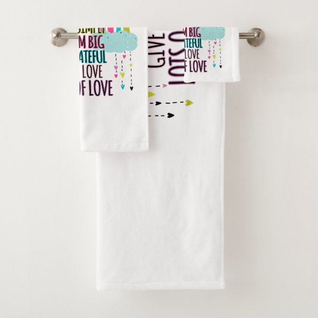 Live Simply Dream Big Be Grateful Give Love  Bath Towel Set (Insitu)
