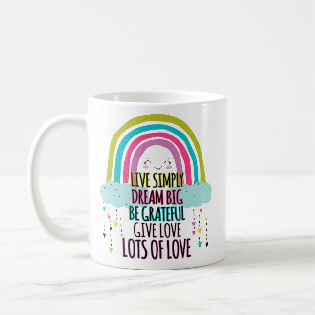 Live Simply Dream Big Be Grateful Give Love  Coffee Mug (Left)