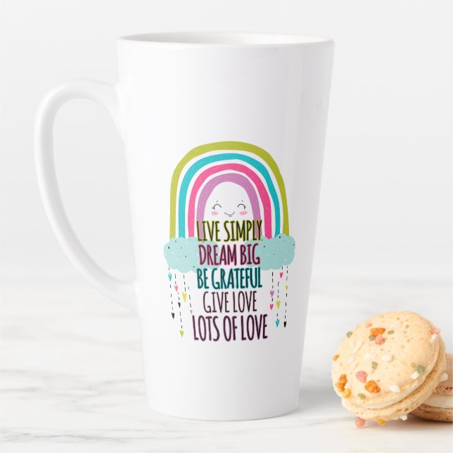 Live Simply Dream Big Be Grateful Give Love  Latte Mug (In Situ)
