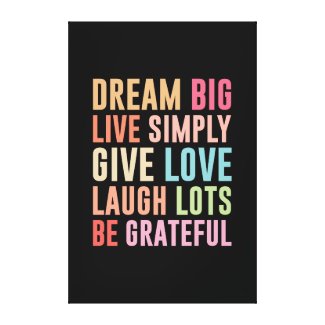Live Simply Dream Big Canvas Print