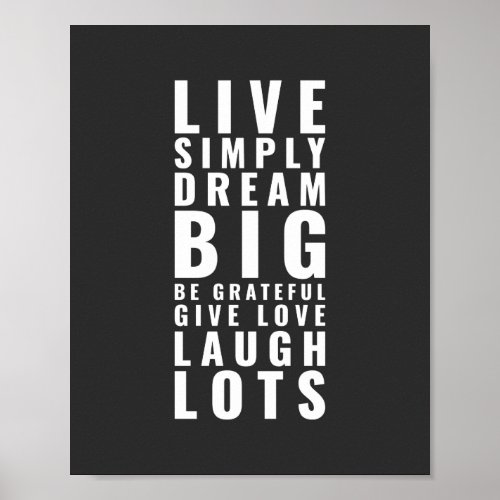 Live simply dream big  Inspirational Quote Poster