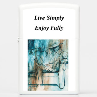 Live Simply, Enjoy Fully. Gift for Men Zippo Lighter