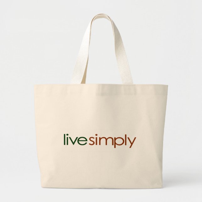 Live Simply Large Tote Bag (Front)