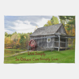 Live Simply Old Mill Kitchen Towel