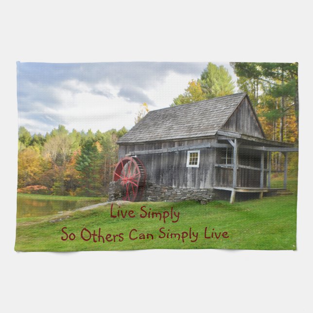 Live Simply Old Mill Kitchen Towel (Horizontal)
