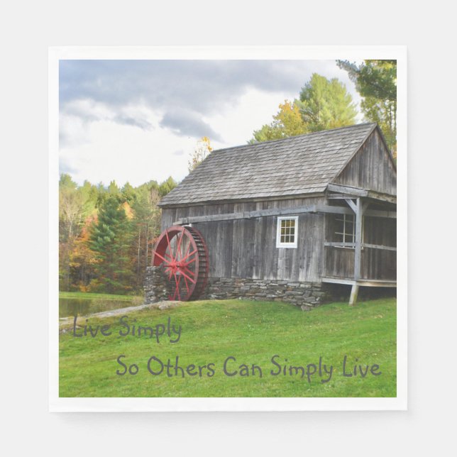 Live Simply Old Mill Napkins (Front)