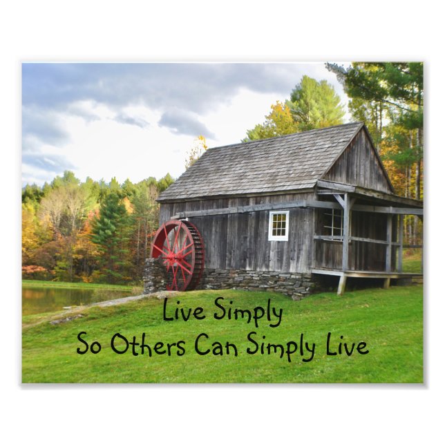 Live Simply Old Mill Photo Print (Front)