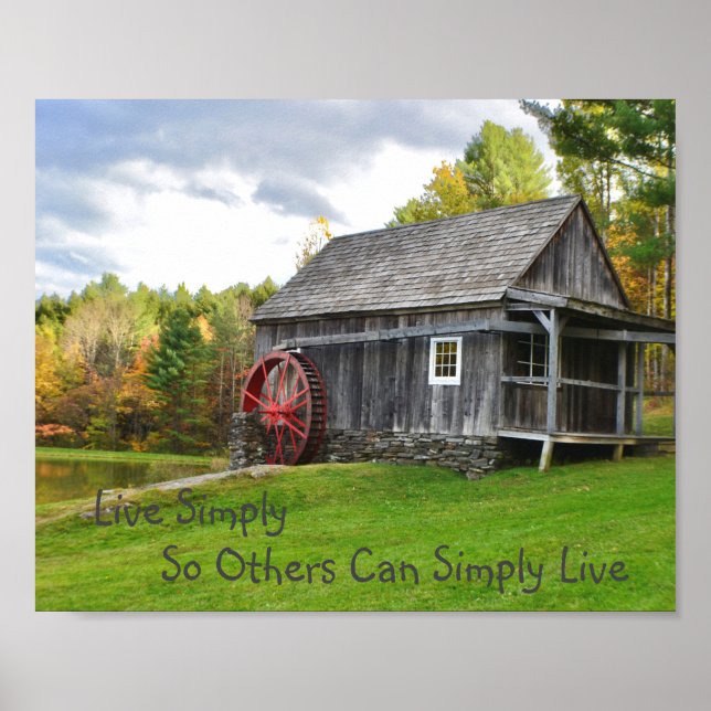 Live Simply Old Mill Poster (Front)