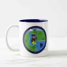 Live stream fishing  Two-Tone coffee mug