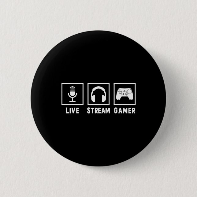 Live Stream Gamer Video Game Online Game Live Stre Button (Front)