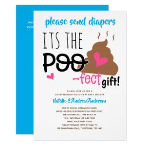 Live Streaming Baby Shower by Video Chat Mail Gift Invitation