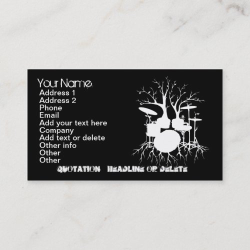 Live the Beat to the Tempo of Creation Drum art Business Card