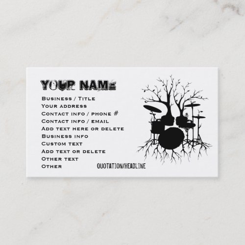 Live the Beat to the Tempo of Creation Drum art Business Card