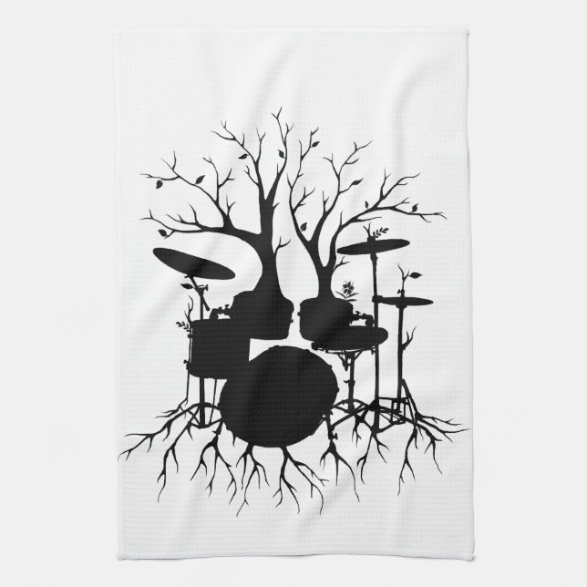 Live the Beat to the Tempo of Creation ~ drum Kitchen Towel (Vertical)