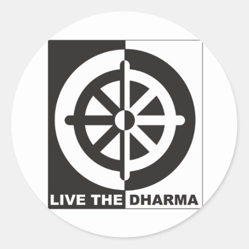 Live the Dharma Classic Round Sticker