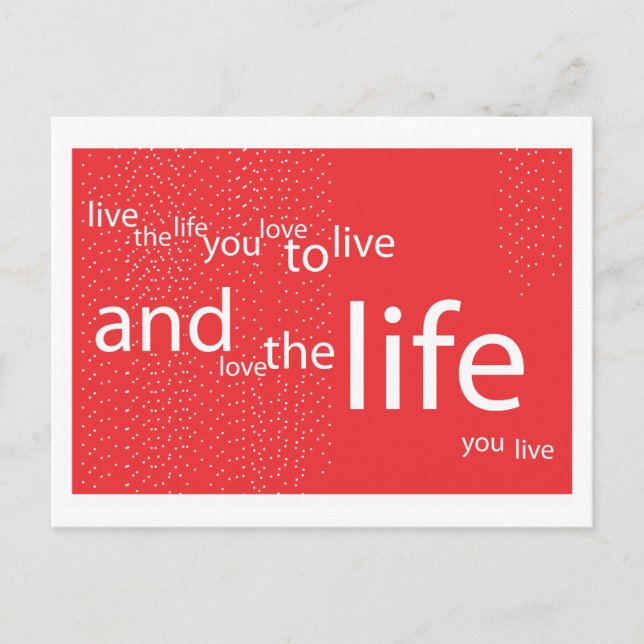 LIVE THE LIFE POSTCARD (Front)