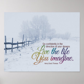 Live The Life You Imagine Motivational Quote Poster