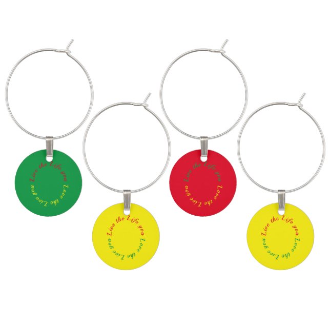 Live the life you love wine charm (Staggered)