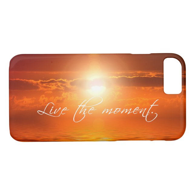 Live the Moment Inspirational Quote Ocean Sunset Case-Mate iPhone Case (Back (Horizontal))