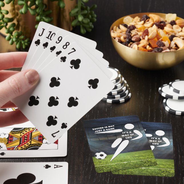 Live the Soccer Life Basic Dark T-Shirt Poker Cards (In Situ)