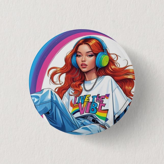 Live the Vibe Girl Button (Front)