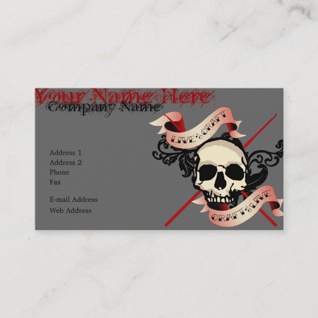 Live to Craft business card (Front)