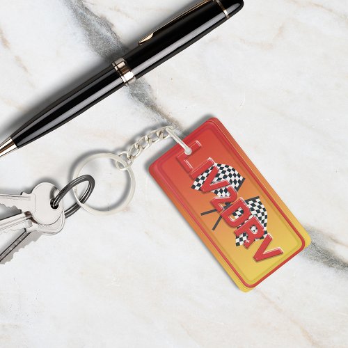 Live To Drive LIV2DRV Racing Art  Keychain