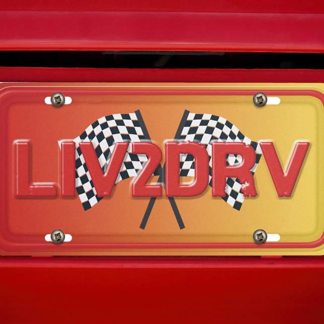 Live To Drive LIV2DRV Racing Art  License Plate (Creator Uploaded)