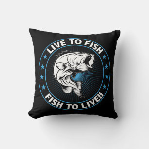 Live to Fish, Fish to Live Throw Pillow