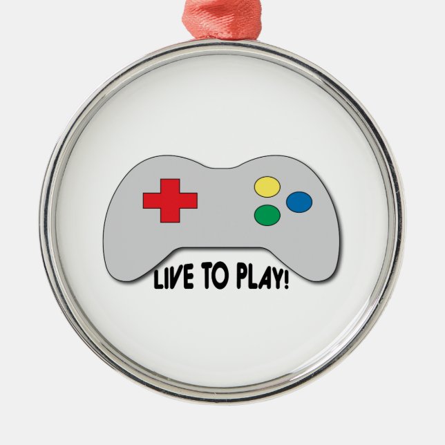 Live To Play Metal Ornament (Front)