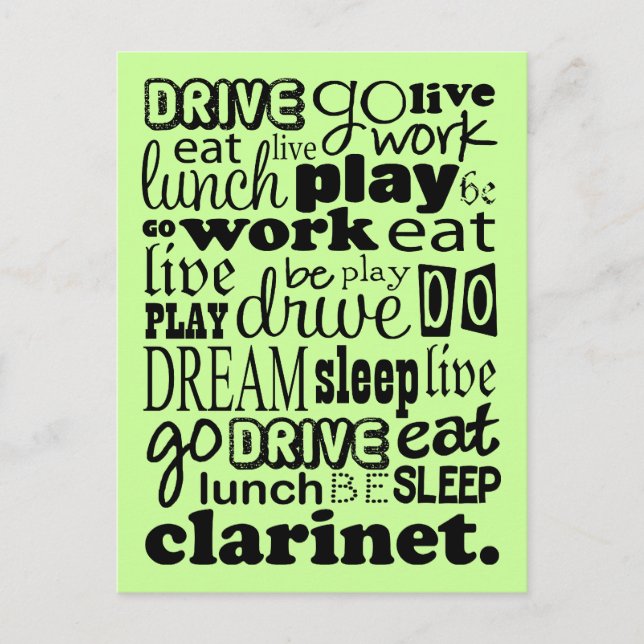 Live To Play The Clarinet Postcard (Front)