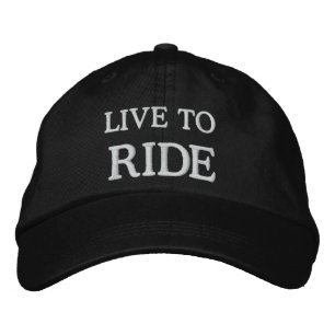 LIVE TO RIDE EMBROIDERED BASEBALL CAP