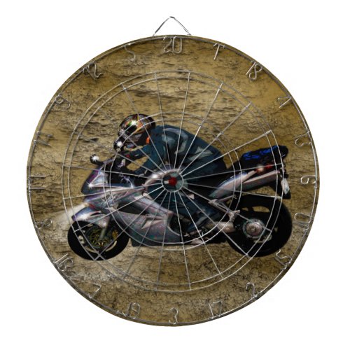 Live To Ride Motorbiker Dartboard With Darts