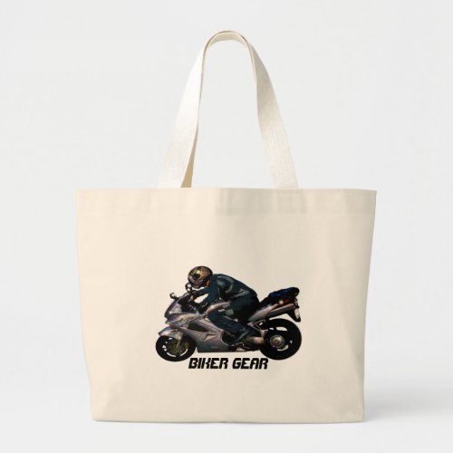 Live To Ride Motorbiker Large Tote Bag