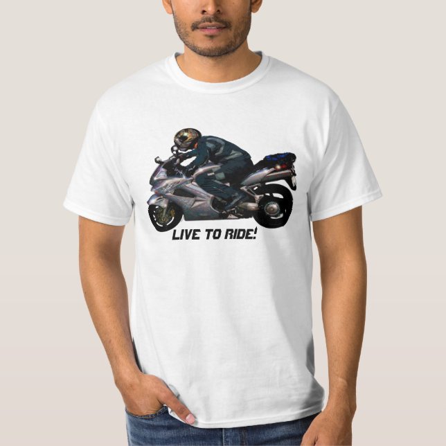 Live To Ride Motorbiker T-Shirt (Front)