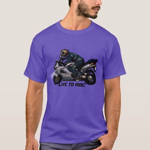 Live To Ride Motorbiker T_Shirt