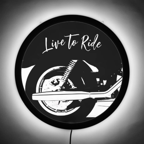 Live To Ride Motorcycle Wheel  LED Sign
