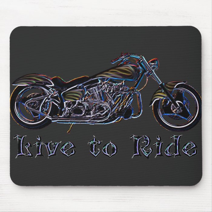 Live to Ride Neon Motorcycle Mousepad