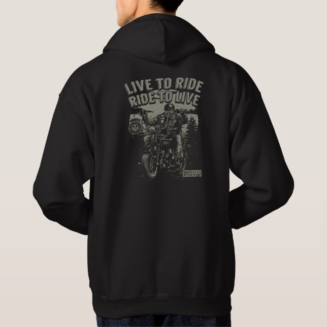Live to Ride, Ride to Live Motorcycle Hoodie (Back)
